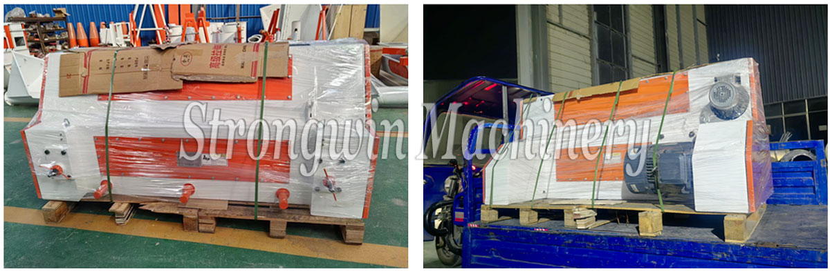 SSLGS20&times;140 feed pellet crumble machine packing and shipping to Liaoning Province, China