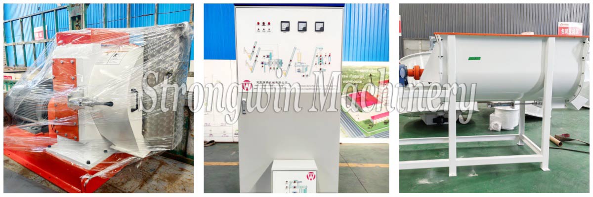 3TPH Chicken Feed Pellet Production Machine Plant packing and shipping