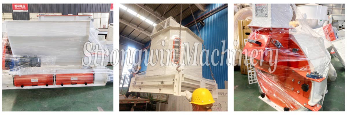 3TPH Chicken Feed Pellet Production Machine Plant packing and shipping