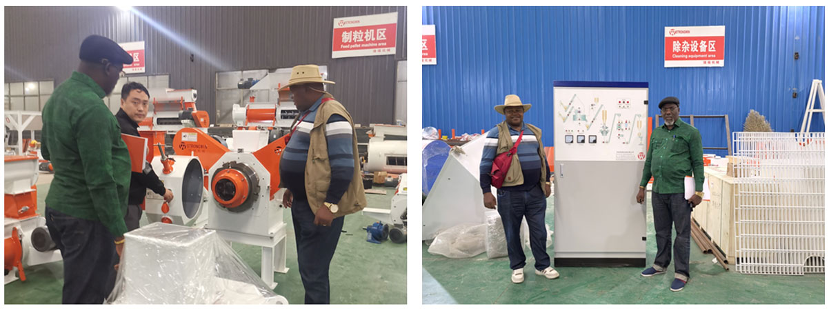Customers, from Kenya, visit our factory for SZLH250 animal feed production plant