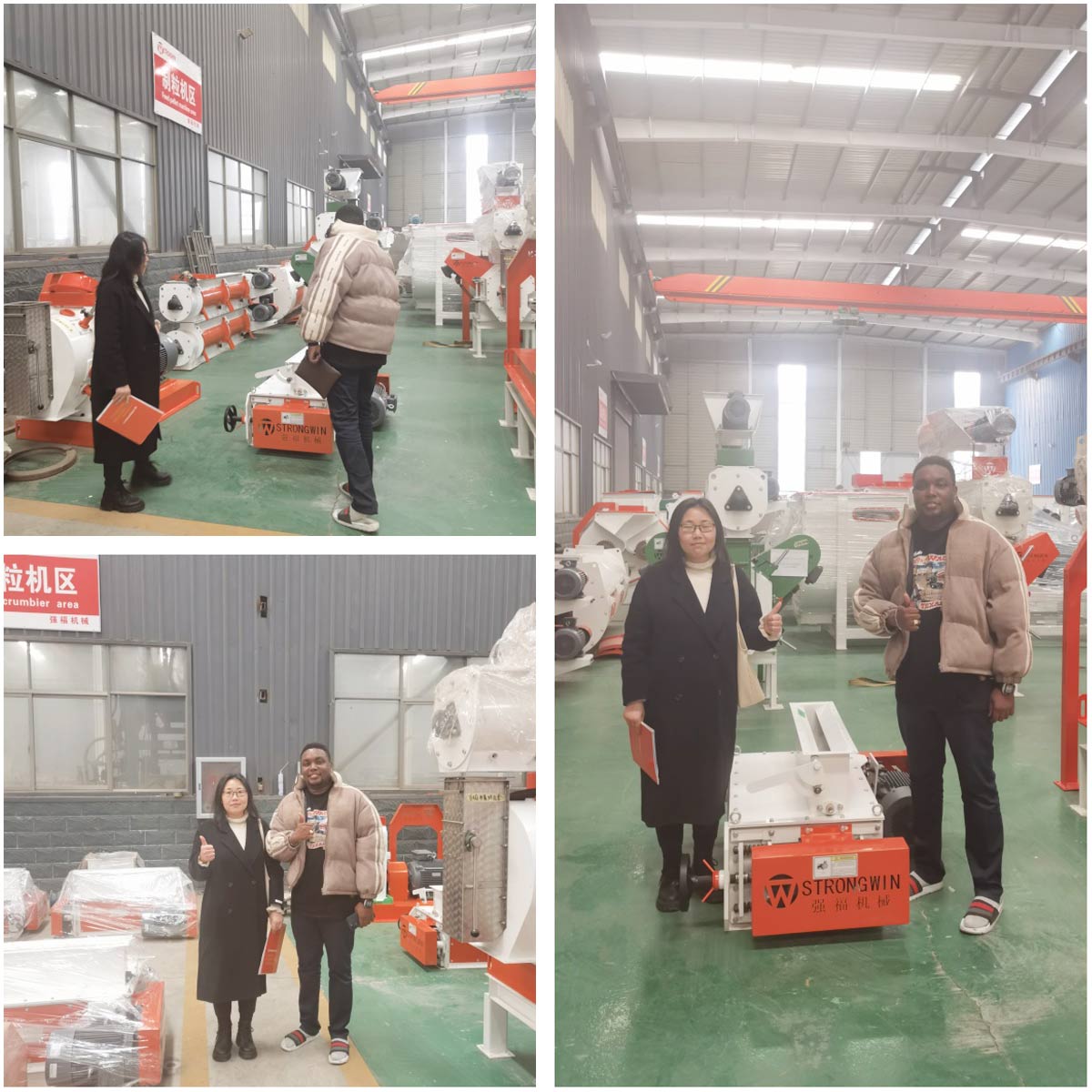 Tanzanian customers visited the factory for poultry feed production machines