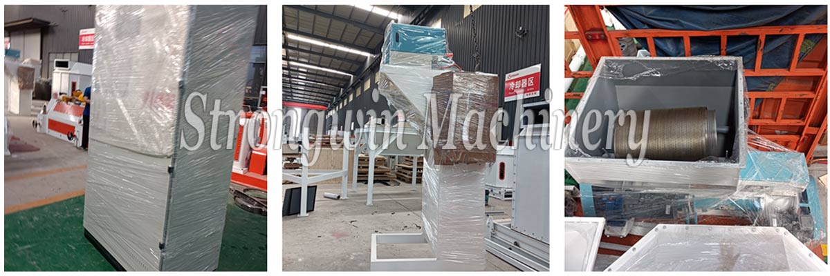 Parts of SZLH320 livestock feed pellet plant equipments packing and shipping to Qinghai Province