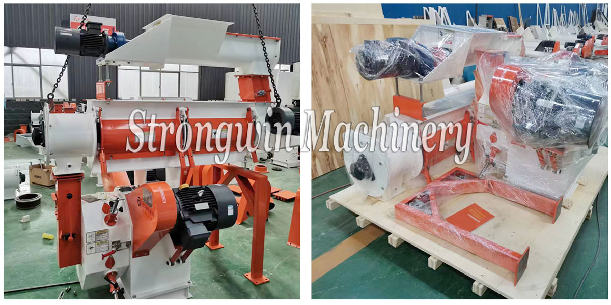 SZLH250 Poultry Feed Pellet Machine and Feed Mixer Machine Packing and Shipping to Romania