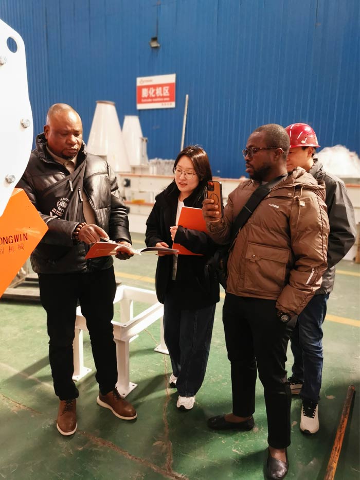 African customers visit the factory for animal feed production machines