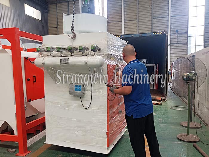 22kw crushing system and bucket elevator packing and shipping to Peru